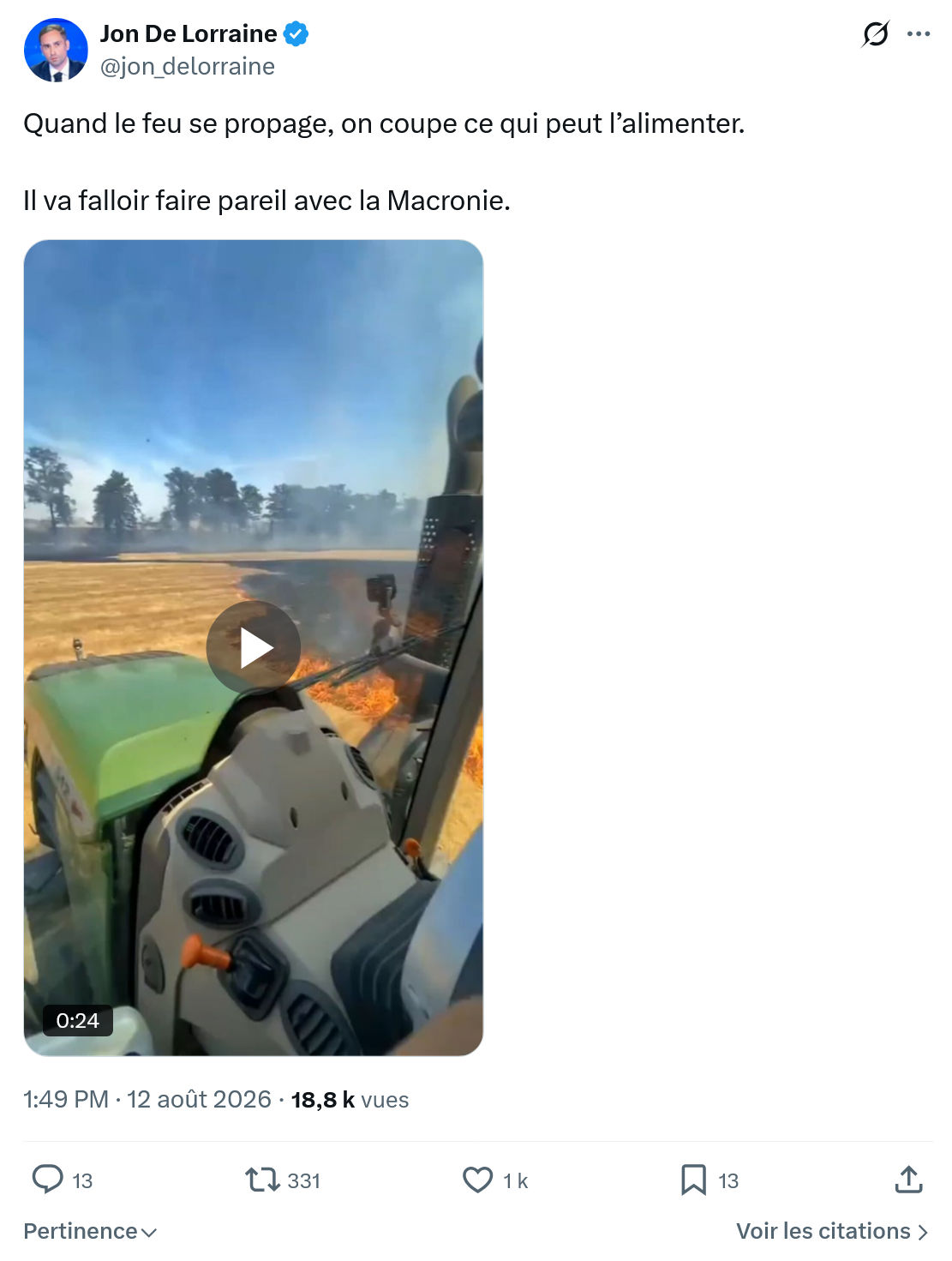 Jon De Lorraine: Quand le feu se propage...