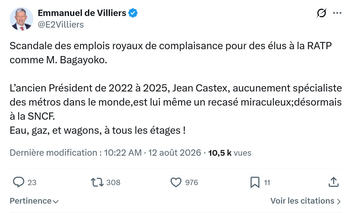 Emmanuel de Villiers: Scandale des emplois royaux de complaisance...