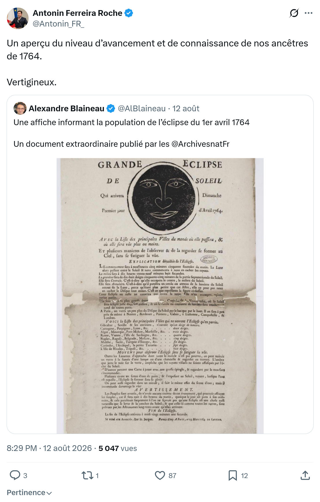Antonin Ferreira Roche: Un aperçu du niveau d’avancement...