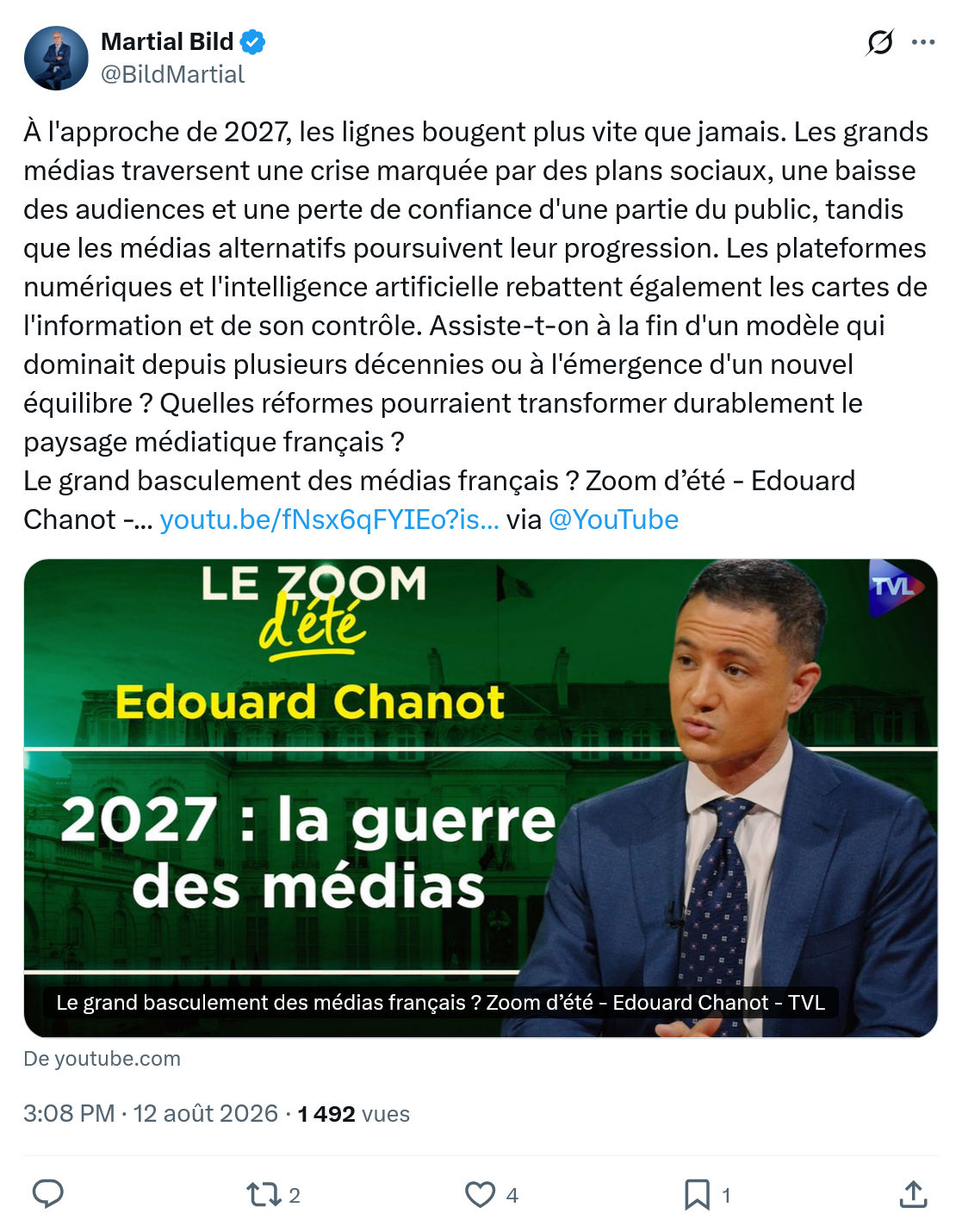 Martial Bild: À l'approche de 2027, les lignes bougent...