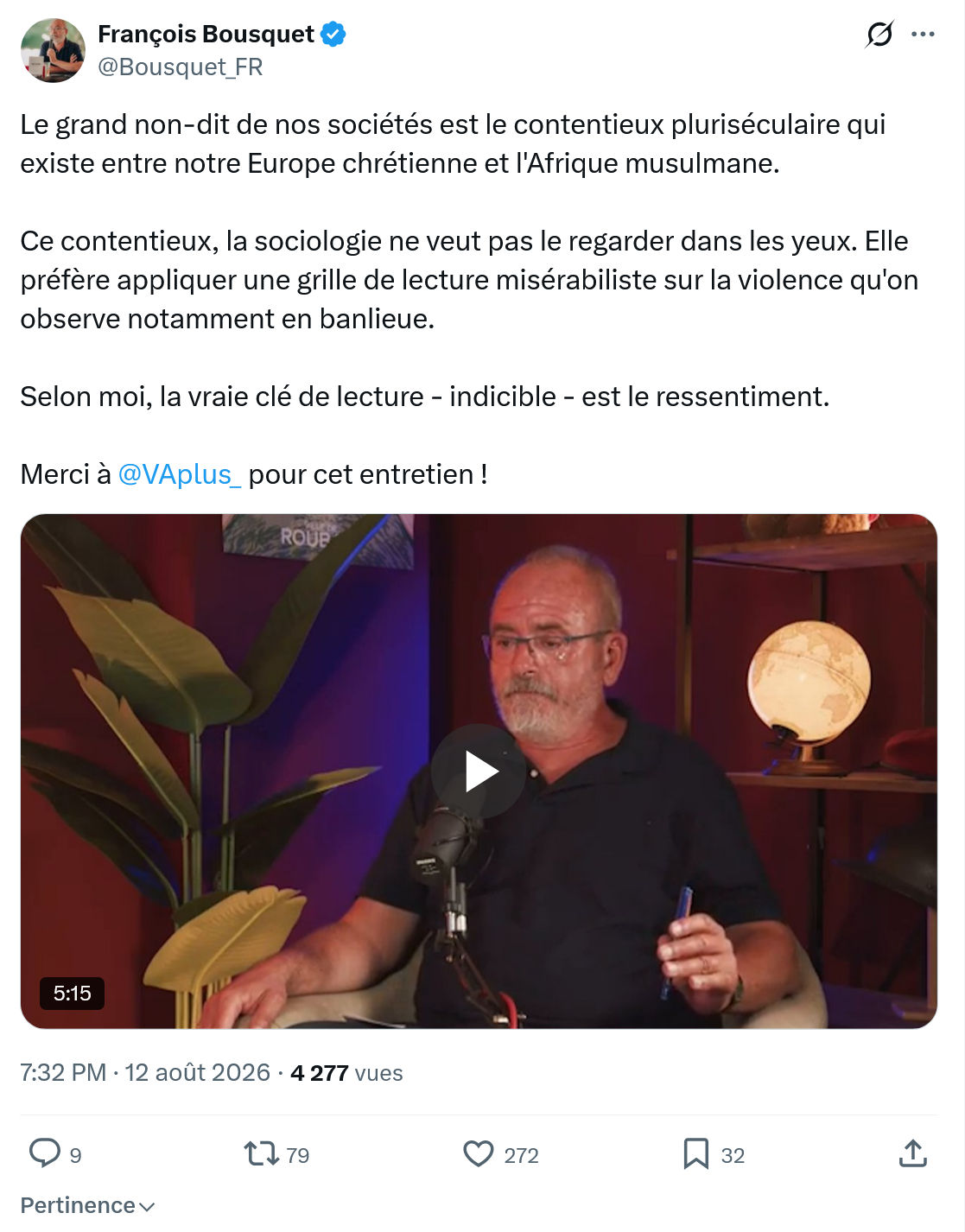 François Bousquet: Le grand non-dit de nos sociétés...