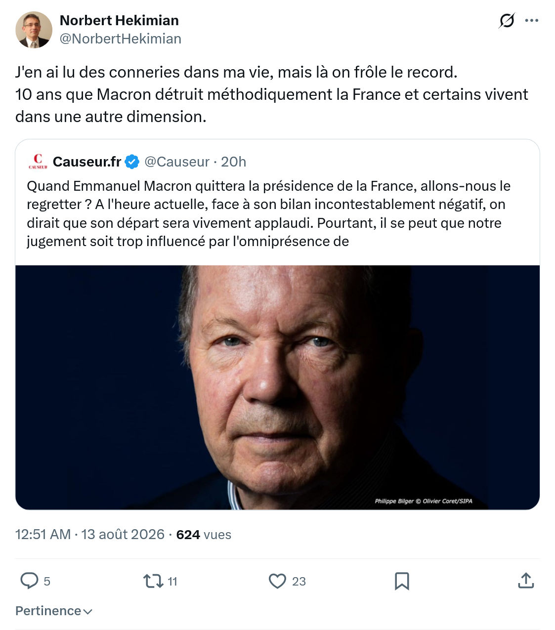 Norbert Hekimian: J'en ai lu des conneries dans ma vie...