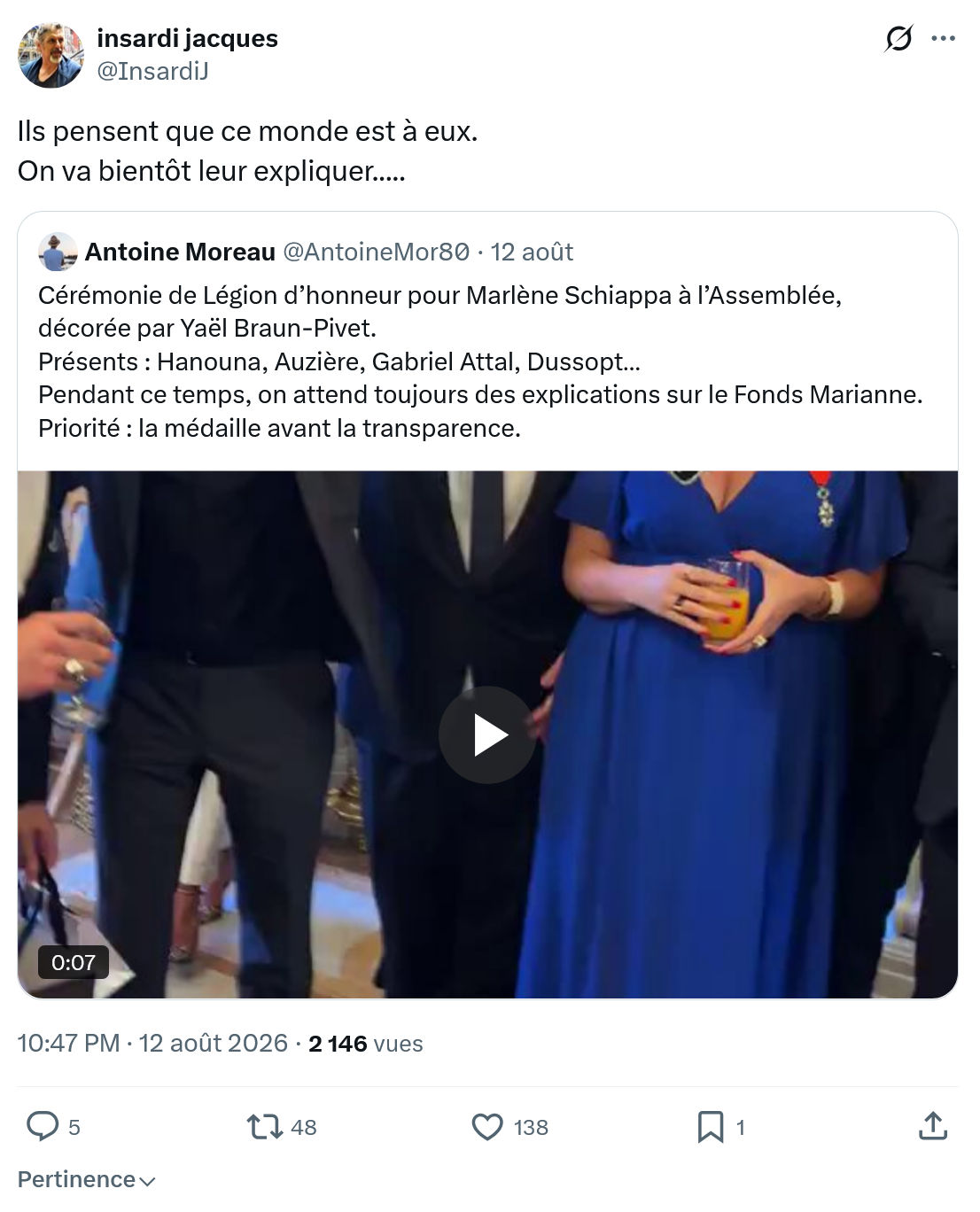 Insardi Jacques: Ils pensent que ce monde est à eux...