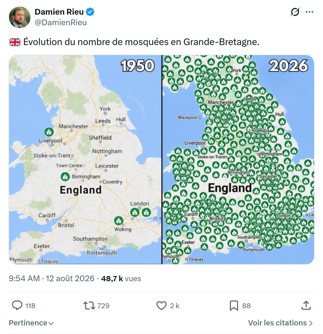 Damien Rieu: Évolution du nombre...