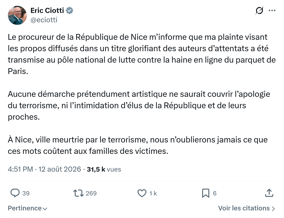 Éric Ciotti: Le procureur de la République...