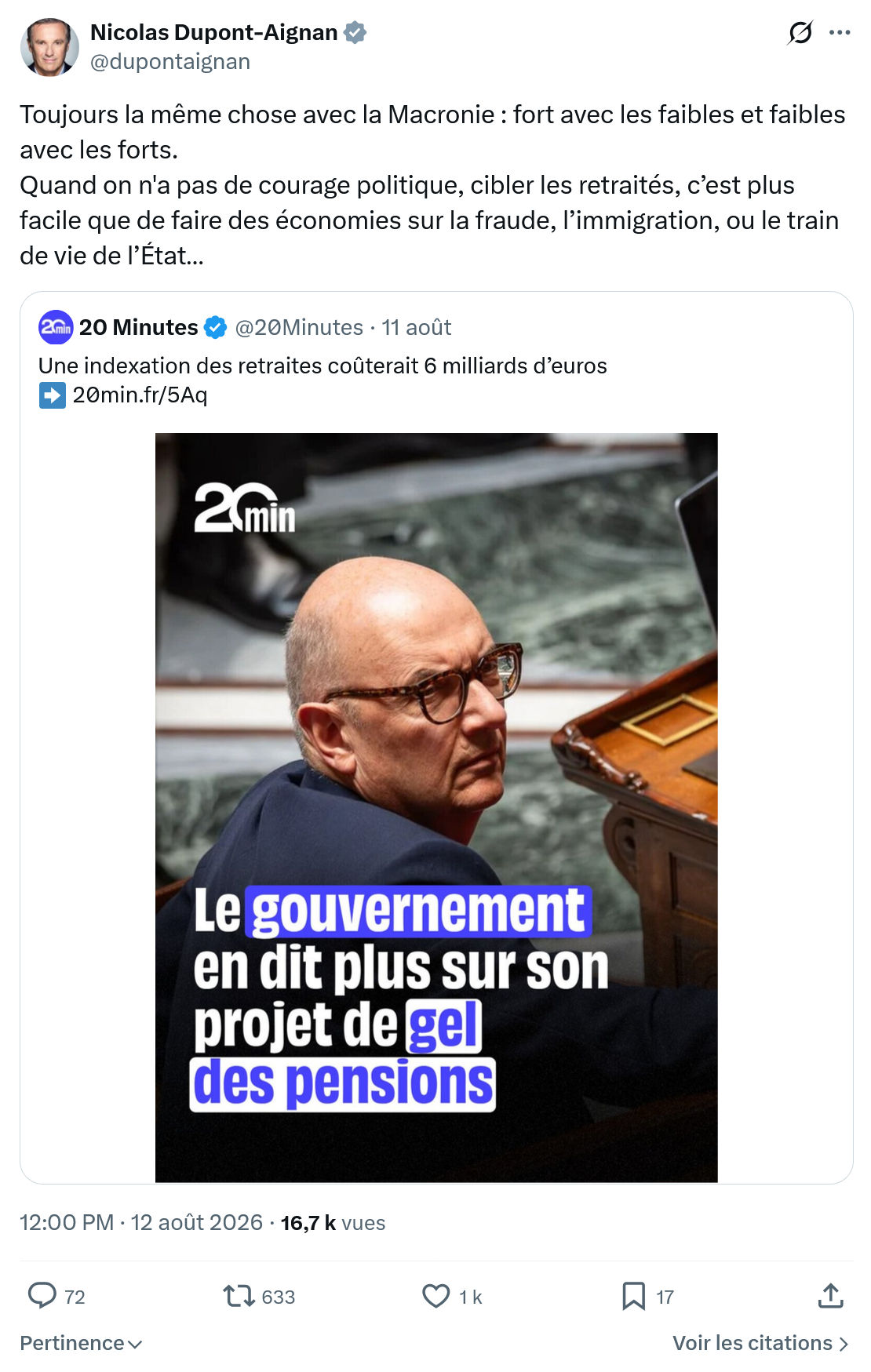 Nicolas Dupont-Aignan: Toujours la même chose avec la Macronie...
