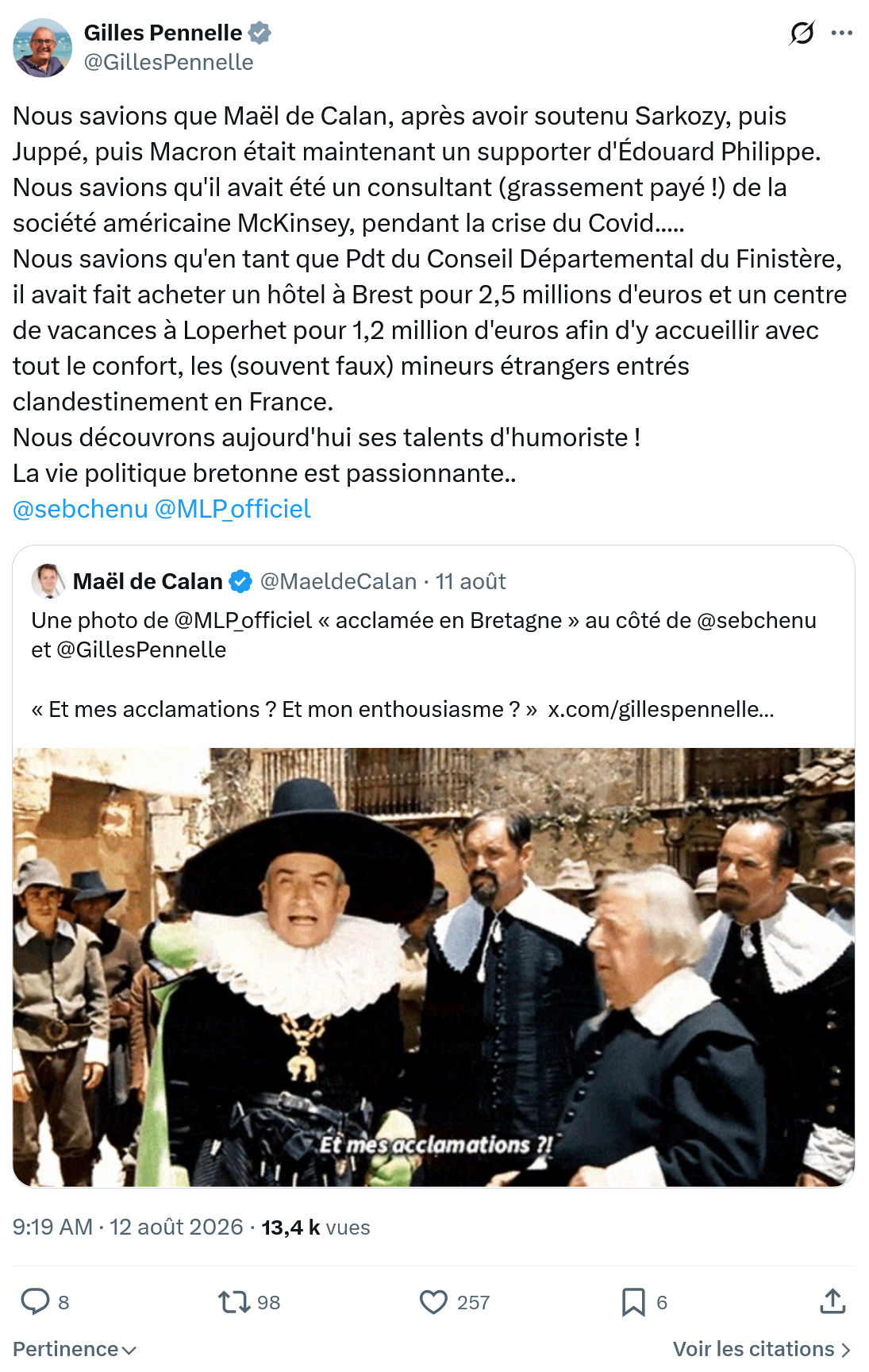 Gilles Pennelle: Nous savions que Maël de Calan...