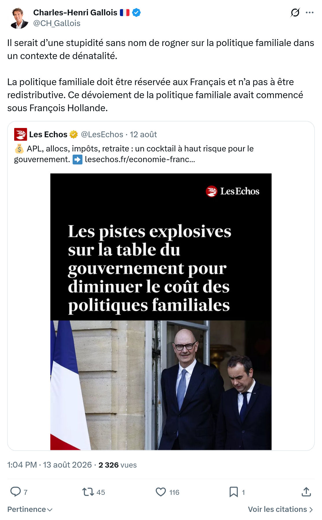 Charles-Henri Gallois: Il serait d’une stupidité...