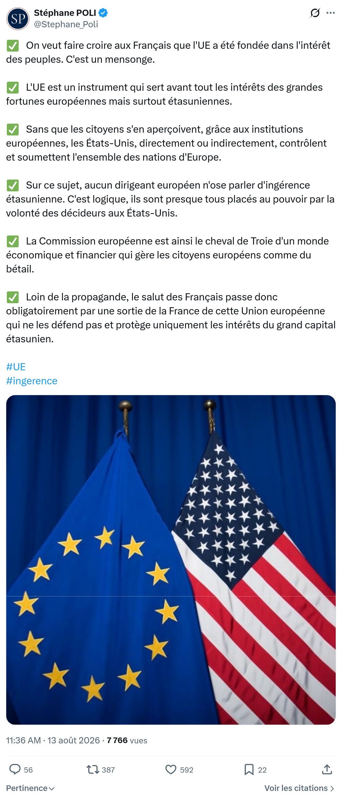 Stephane Poli: On veut faire croire aux Français...