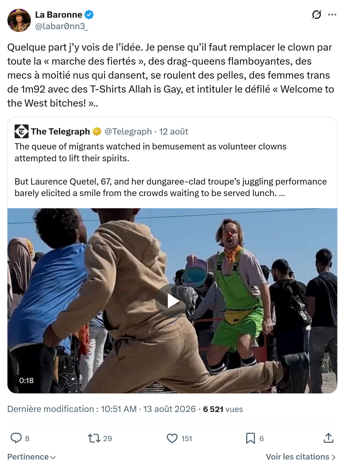 La Baronne: Quelque part j’y vois de l’idée...