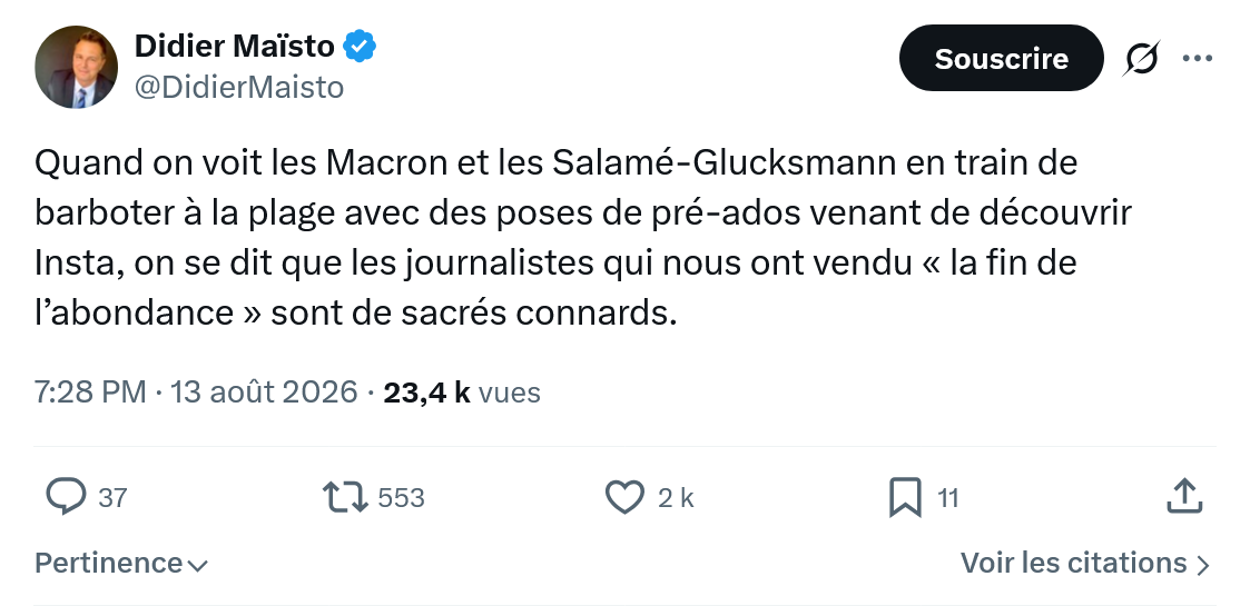 Didier Maïsto: Quand on voit les Macron...