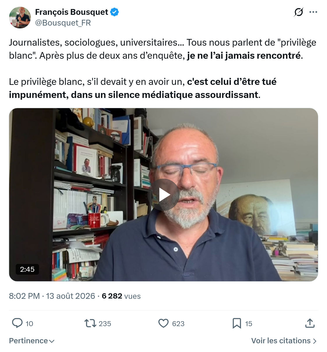 François Bousquet: Journalistes, sociologues, universitaires...