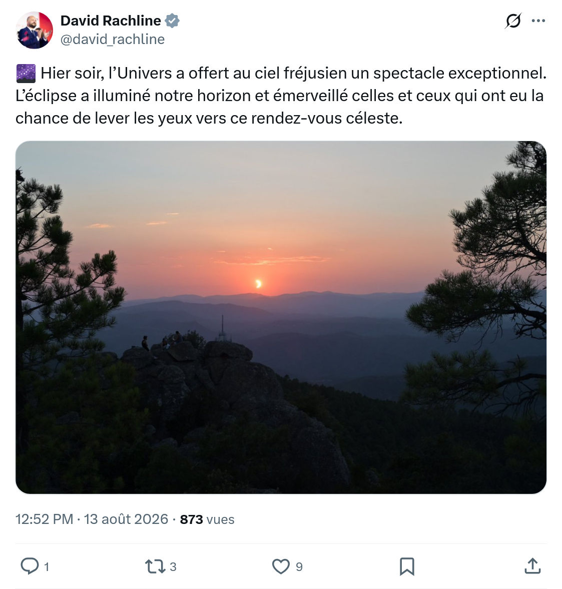 David Rachline: Hier soir, l’Univers...