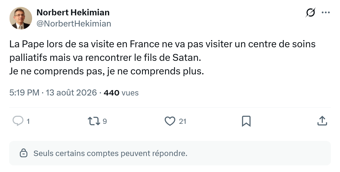 Norbert Hekimian: La Pape lors de sa visite en France...