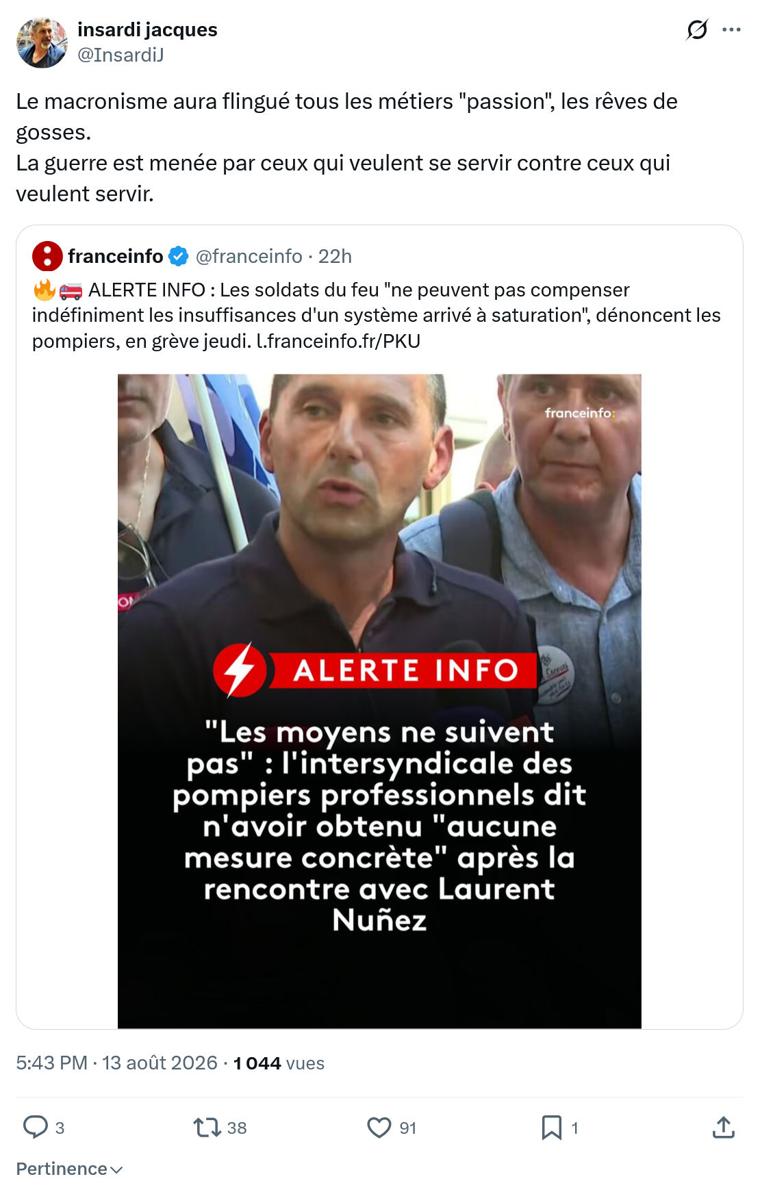 Insardi Jacques: Le macronisme aura flingué...