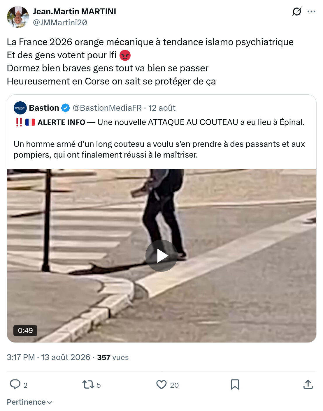 Jean-Martin Martini: La France 2026 orange mécanique...