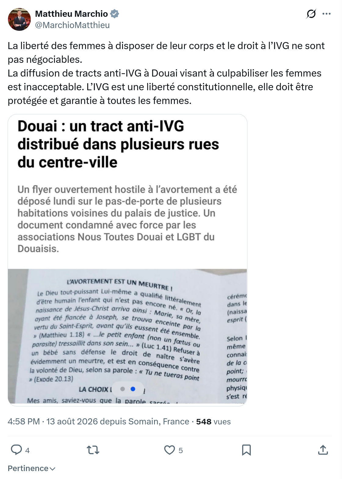 Matthieu Marchio: La liberté des femmes...