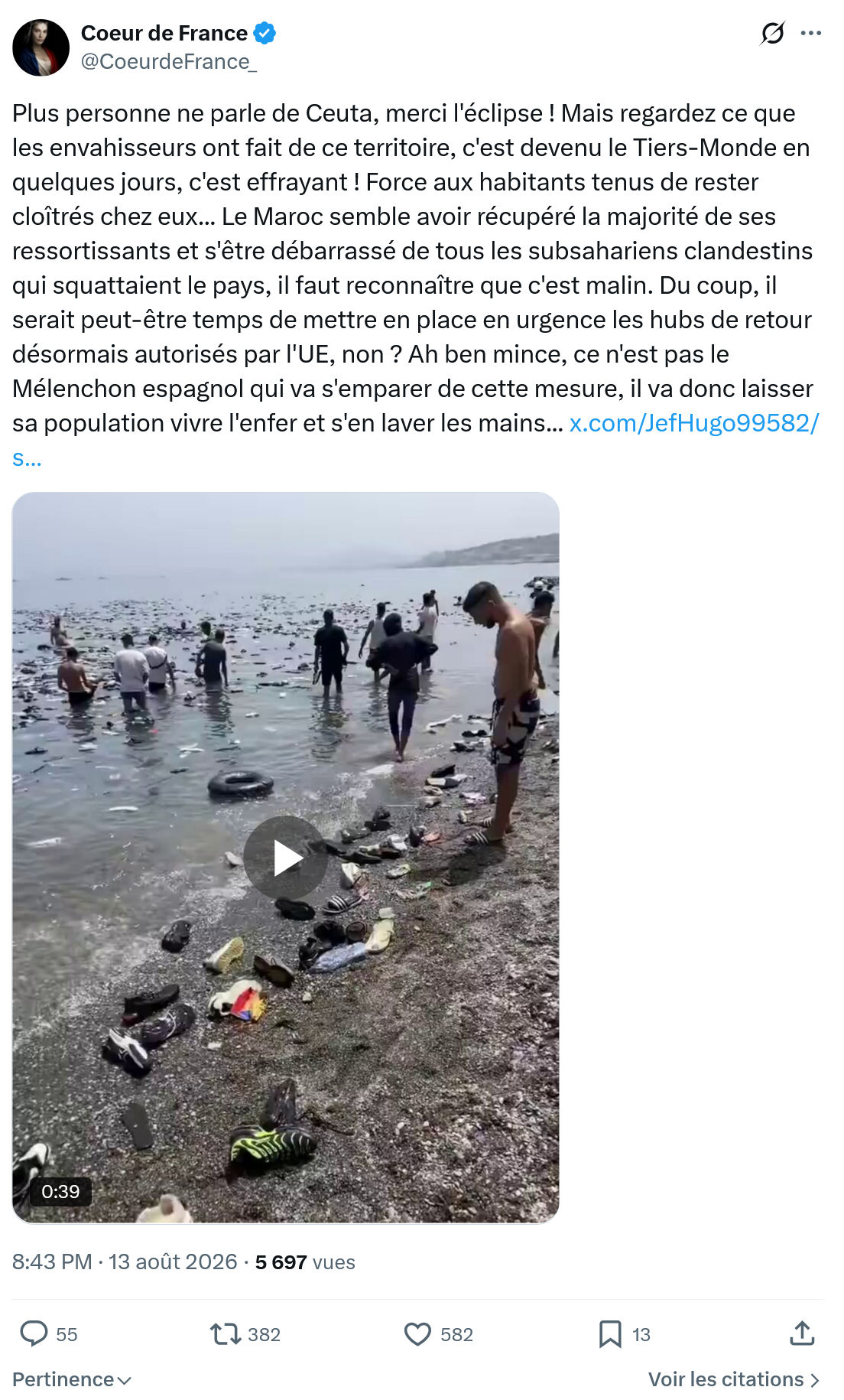 Coeur de France: Plus personne ne parle de Ceuta...