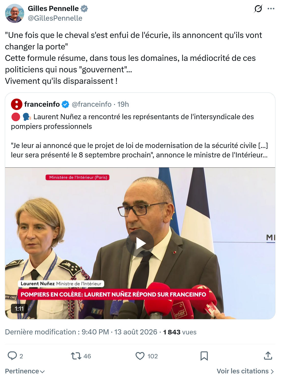 Gilles Pennelle: Une fois que le cheval s'est...