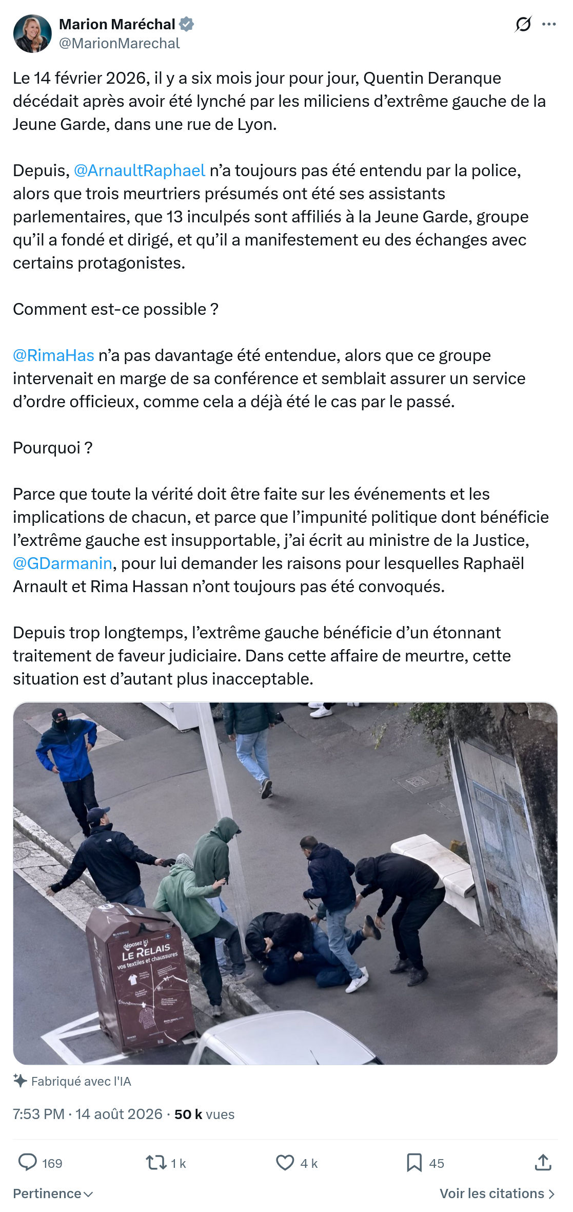 Marion Maréchal- Le Pen: Le 14 février 2026...