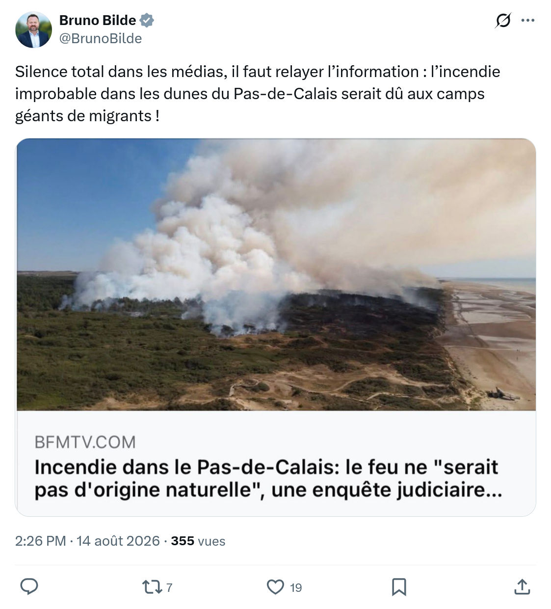 Bruno Bilde: Silence total dans les médias...