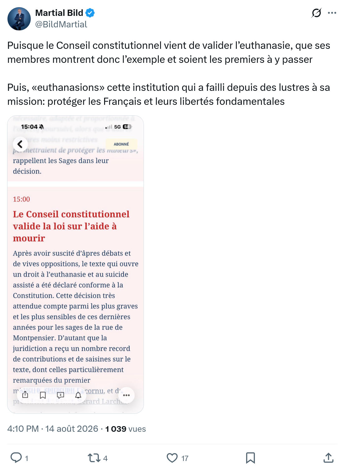 Martial Bild: Puisque le Conseil constitutionnel...