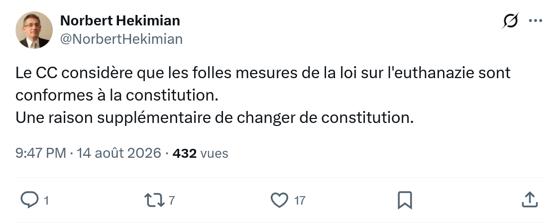 Norbert Hekimian: Le CC considère...