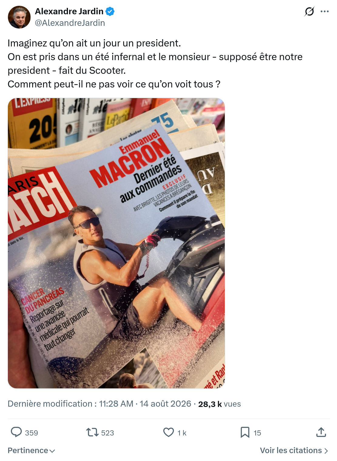 Alexandre Jardin: Imaginez qu’on ait un jour...