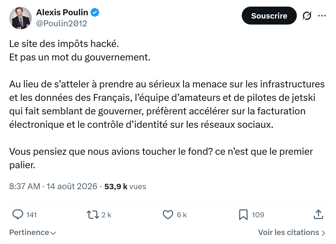 Alexis Poulin: Le site des impôts hacké...