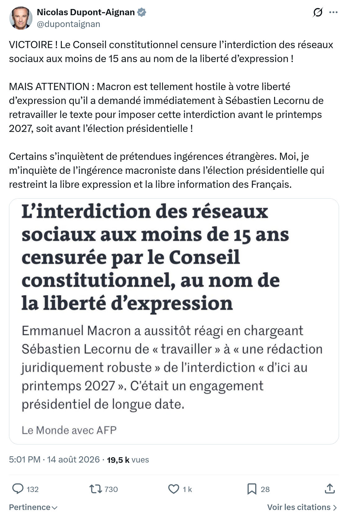 Nicolas Dupont-Aignan: VICTOIRE...