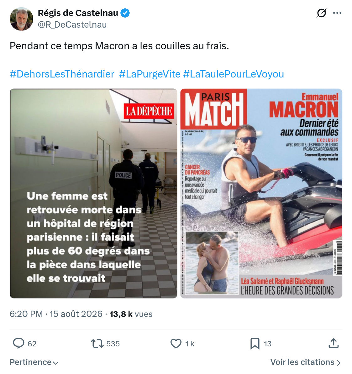 Régis de Castelnau: Pendant ce temps Macron...