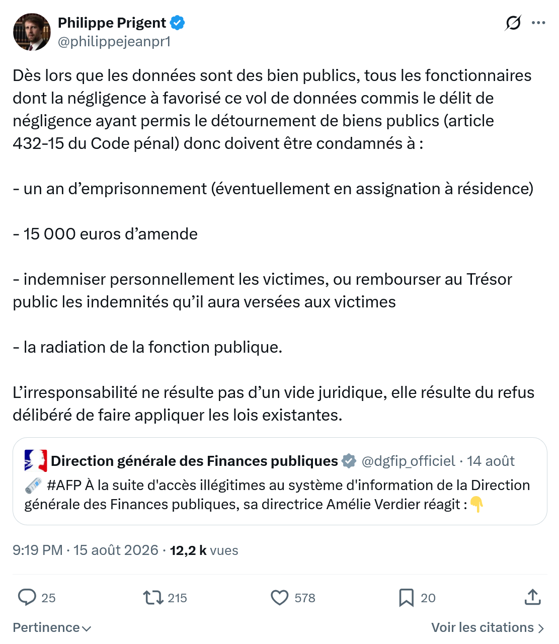 Philippe Prigent: Dès lors que les données sont des bien publics...
