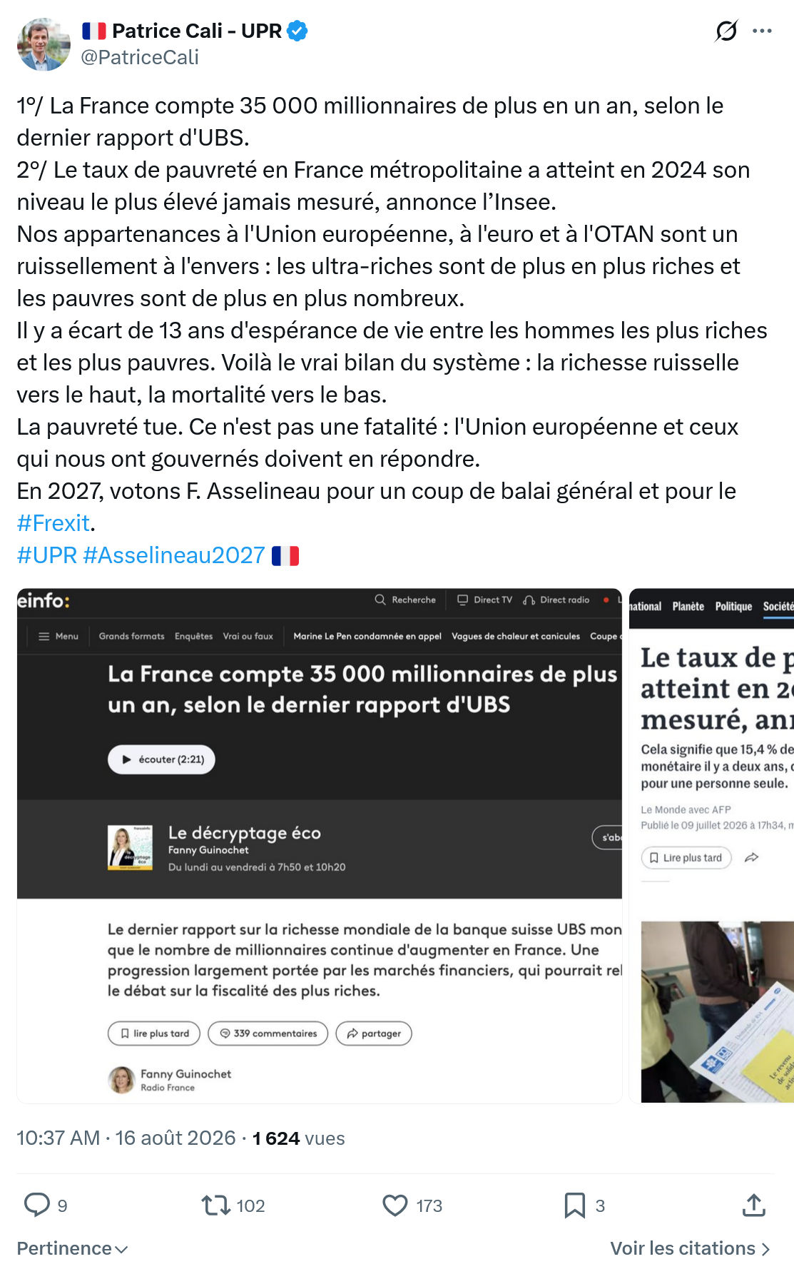 Patrice Cali: 1°/ La France compte 35 000...