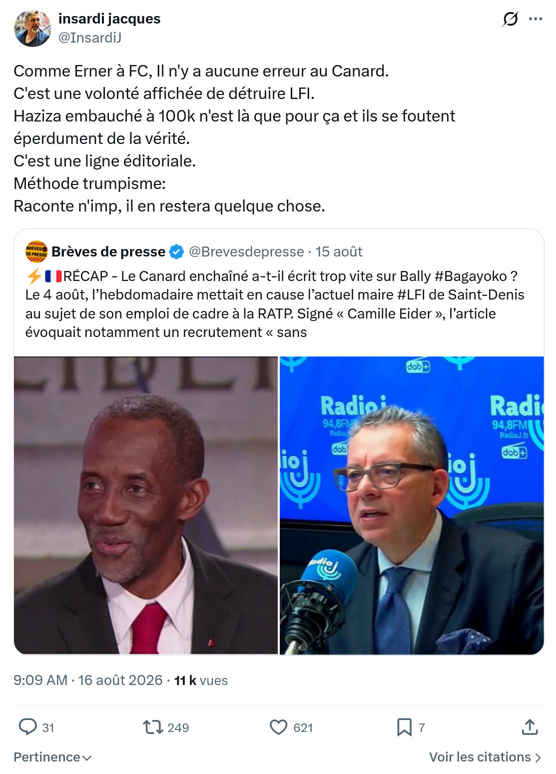 Insardi Jacques: Comme Erner à FC...