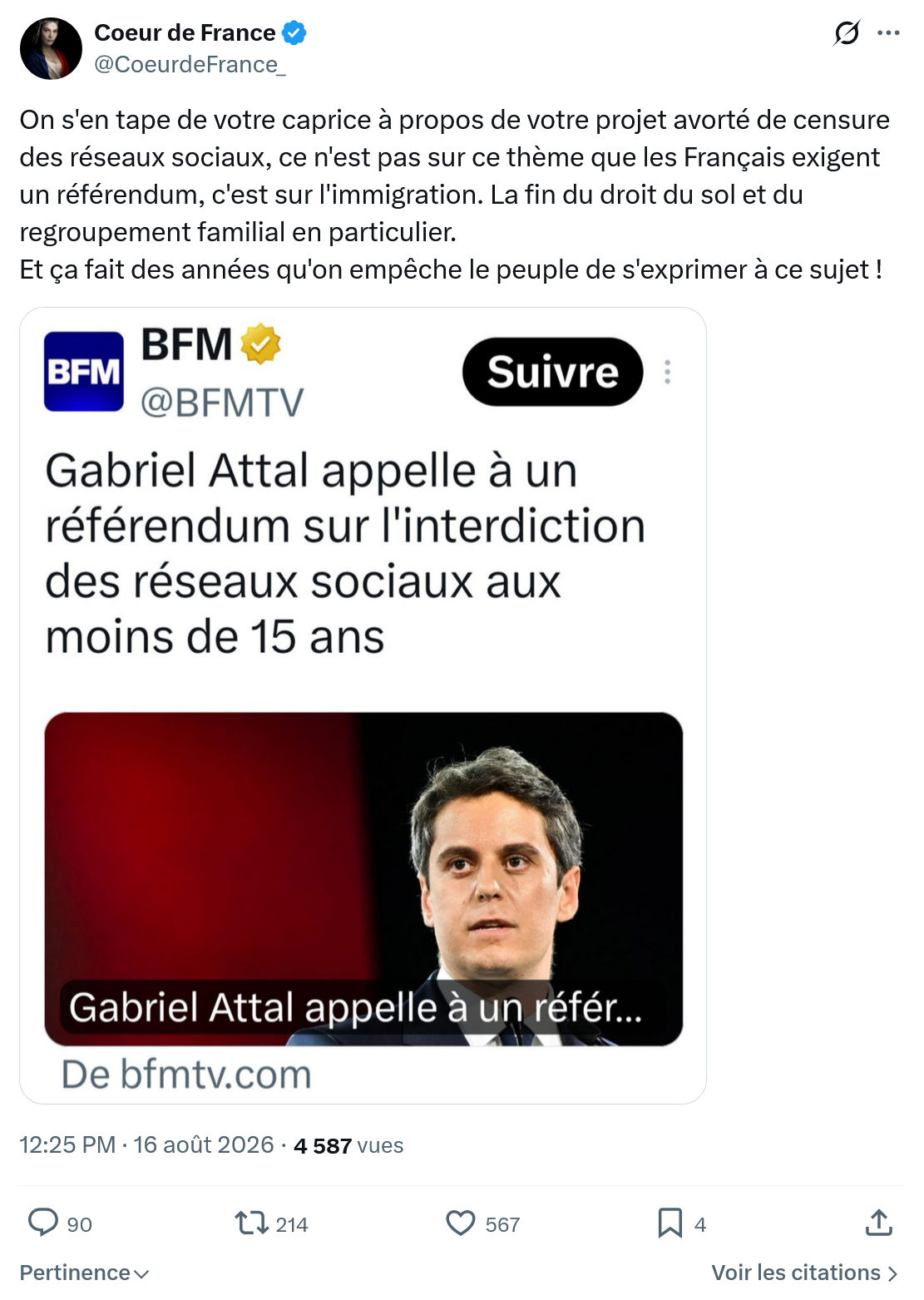 Coeur de France: On s'en tape de votre caprice...