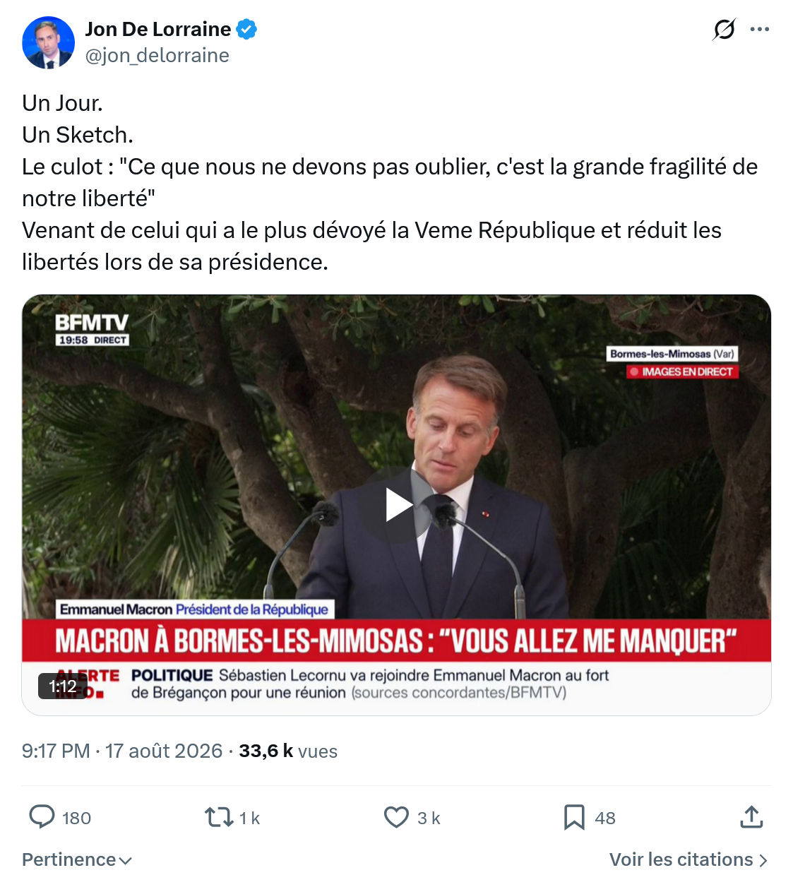 Jon De Lorraine: Le culot : "Ce que nous...