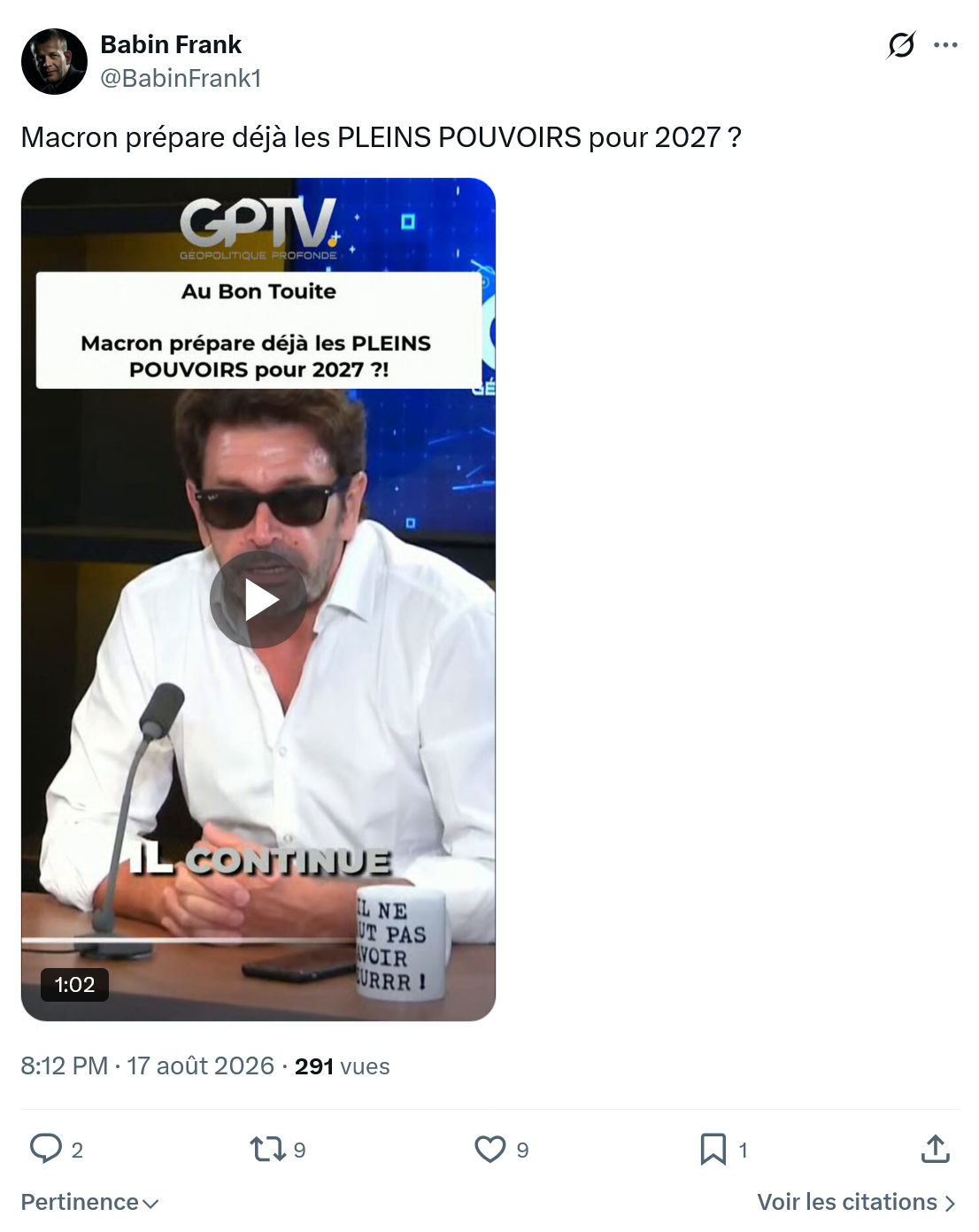 Frank Babin: Macron prépare...