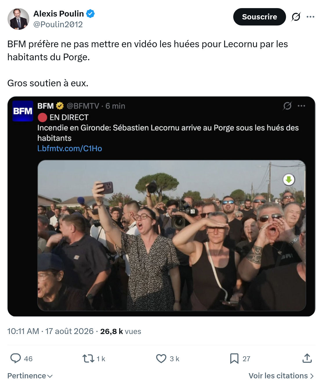 Alexis Poulin: BFM préfère ne pas mettre...