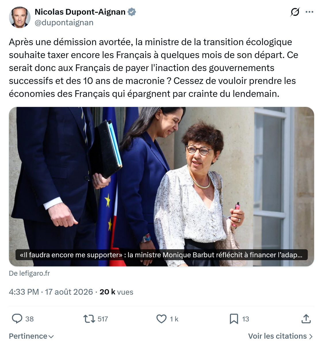 Nicolas Dupont-Aignan: Après une démission avortée...