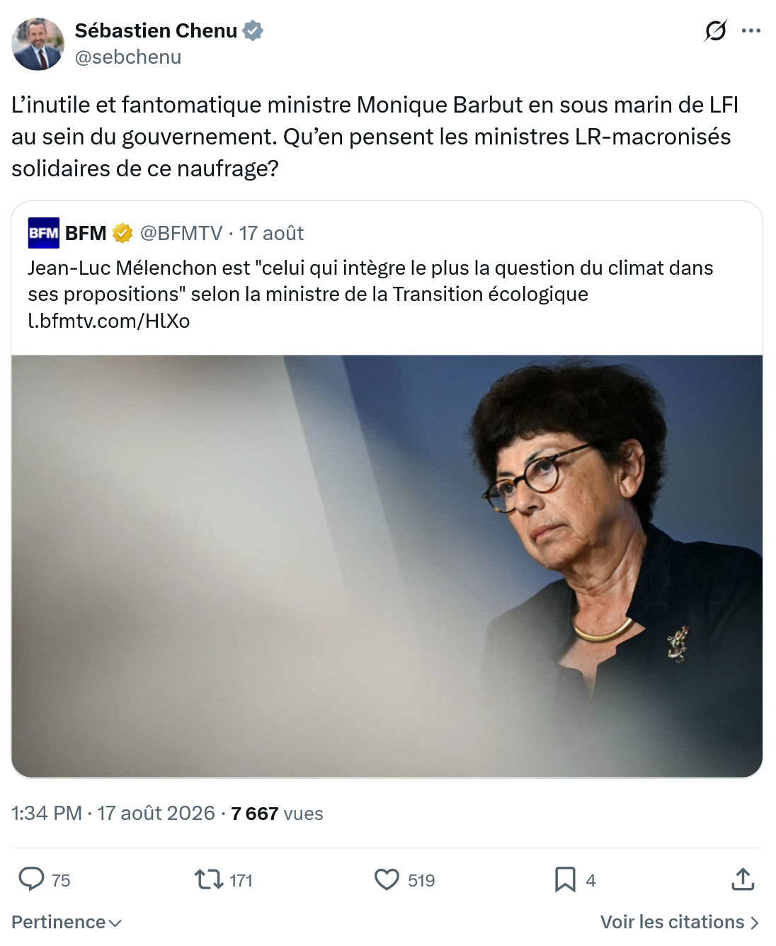 Sébastien Chenu: L’inutile et fantomatique ministre...