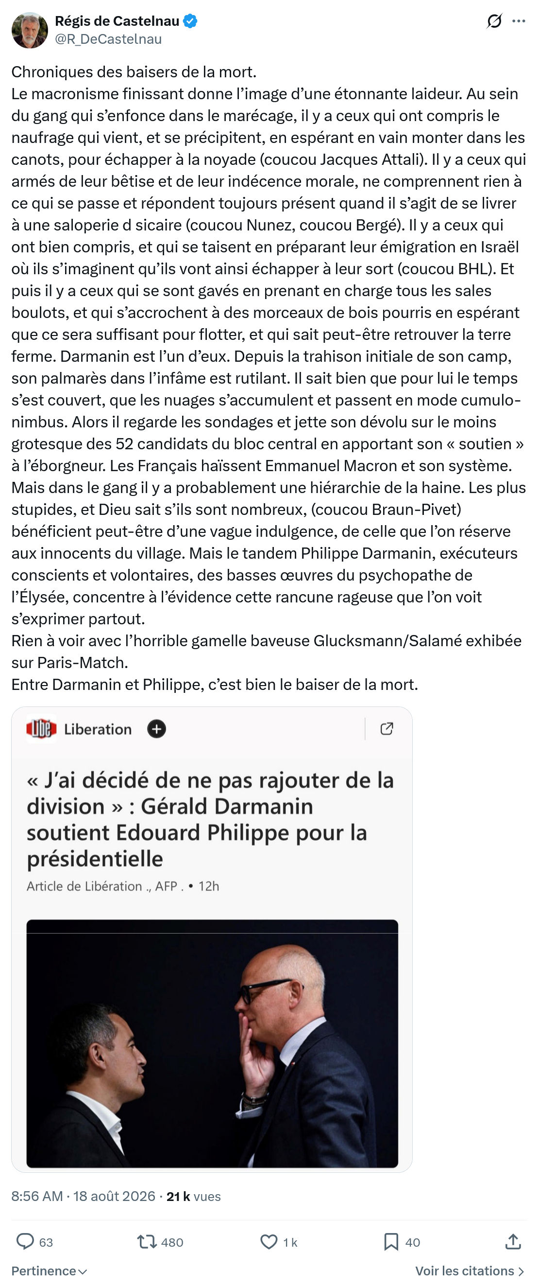 Régis de Castelnau: Chroniques des baisers de la mort...