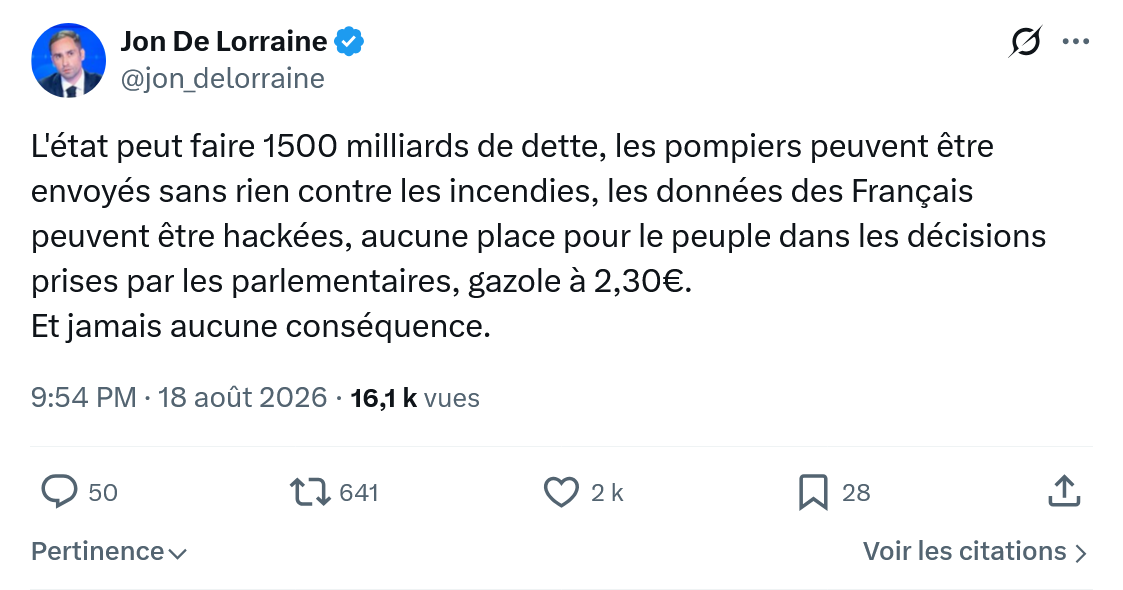 Jon De Lorraine: L'état peut faire 1500 milliards...