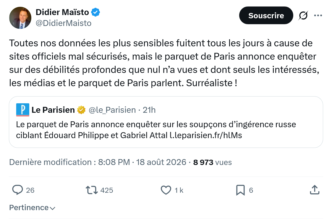 Didier Maïsto: Toutes nos données...