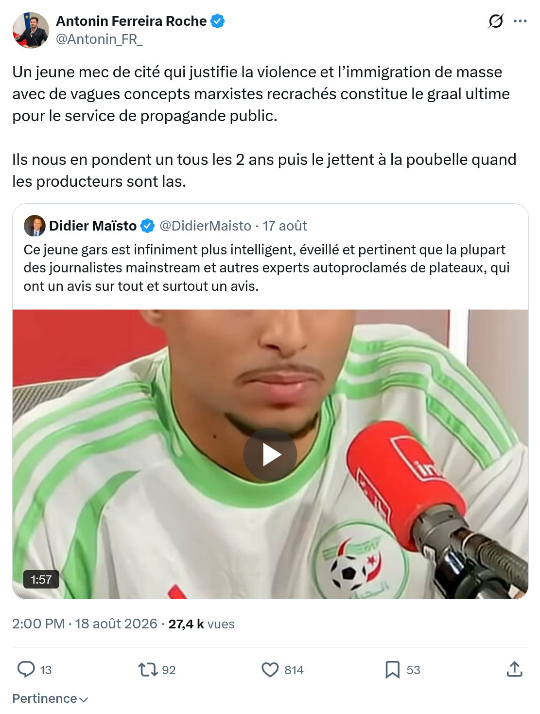 Antonin Ferreira Roche: Un jeune mec de cité qui...