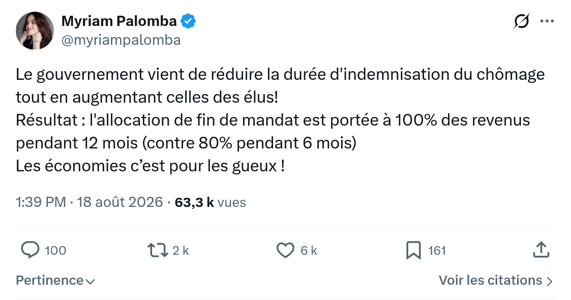 Myriam Palomba: Le gouvernement vient...
