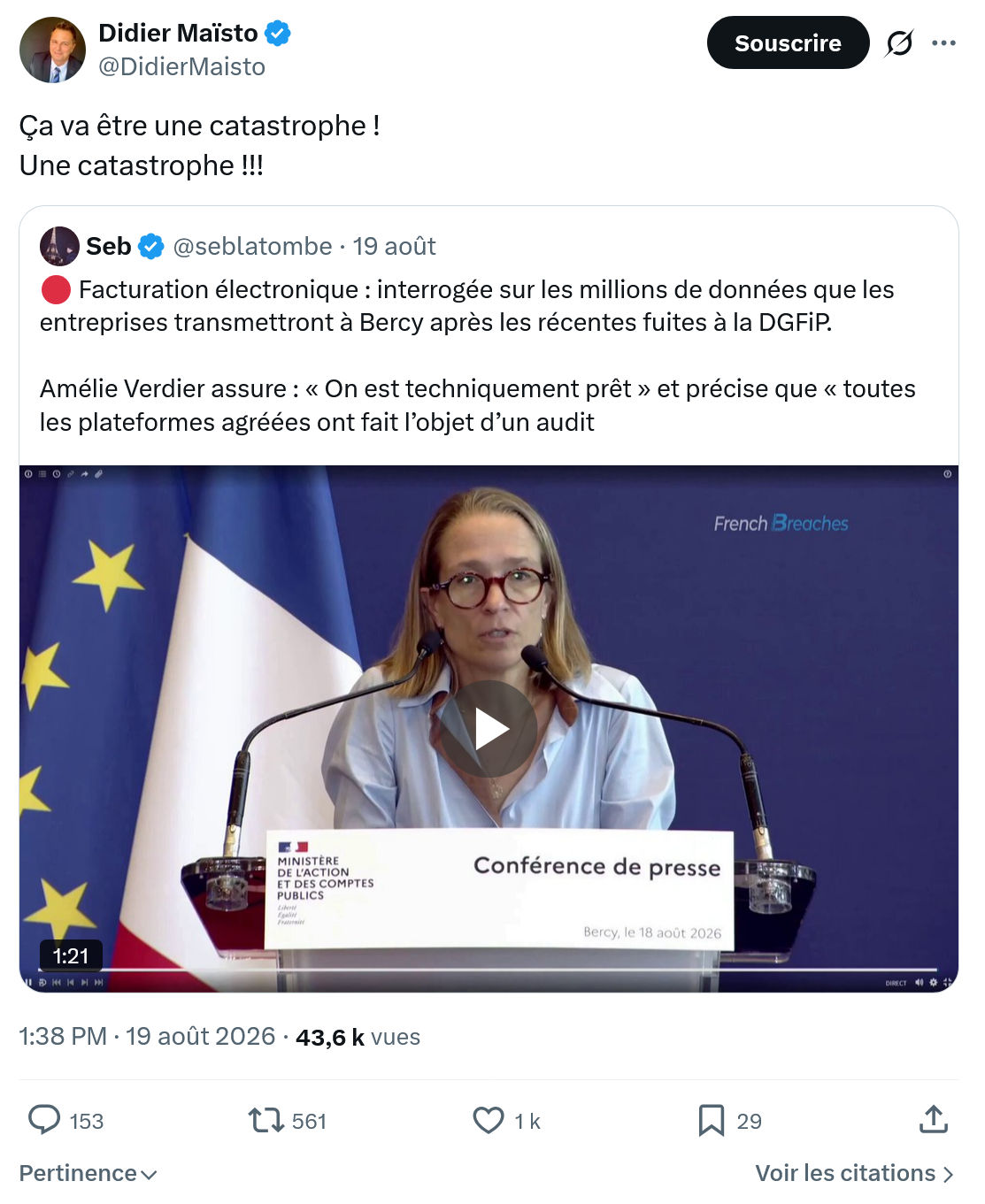 Didier Maïsto: Ça va être une catastrophe...