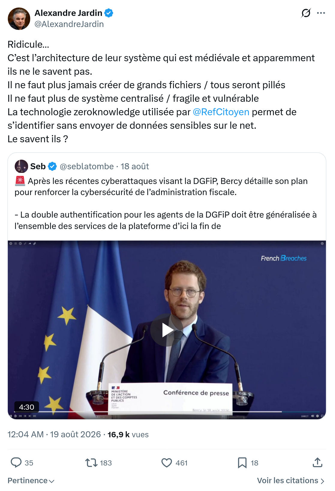 Alexandre Jardin: C’est l’architecture de leur système...