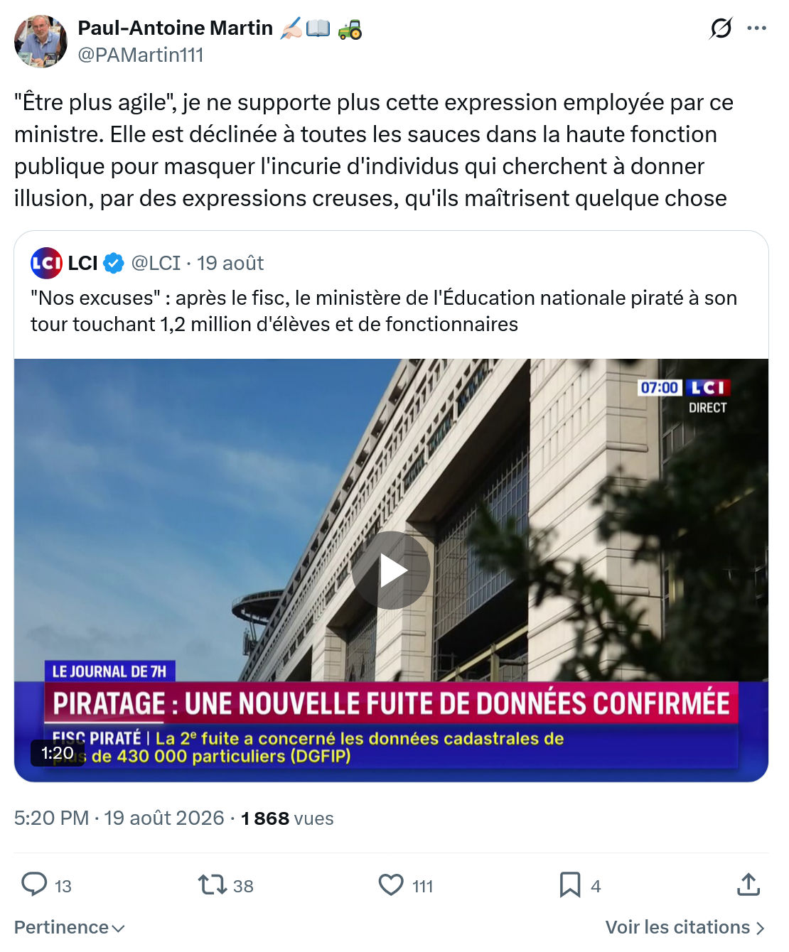 Paul-Antoine Martin: "Être plus agile", je ne supporte...
