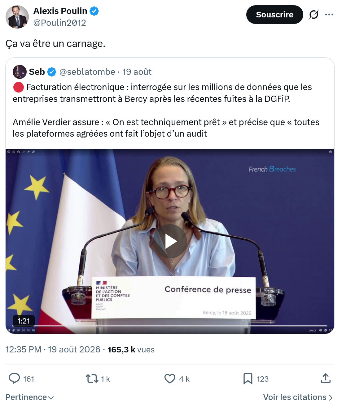 Alexis Poulin: Ça va être...
