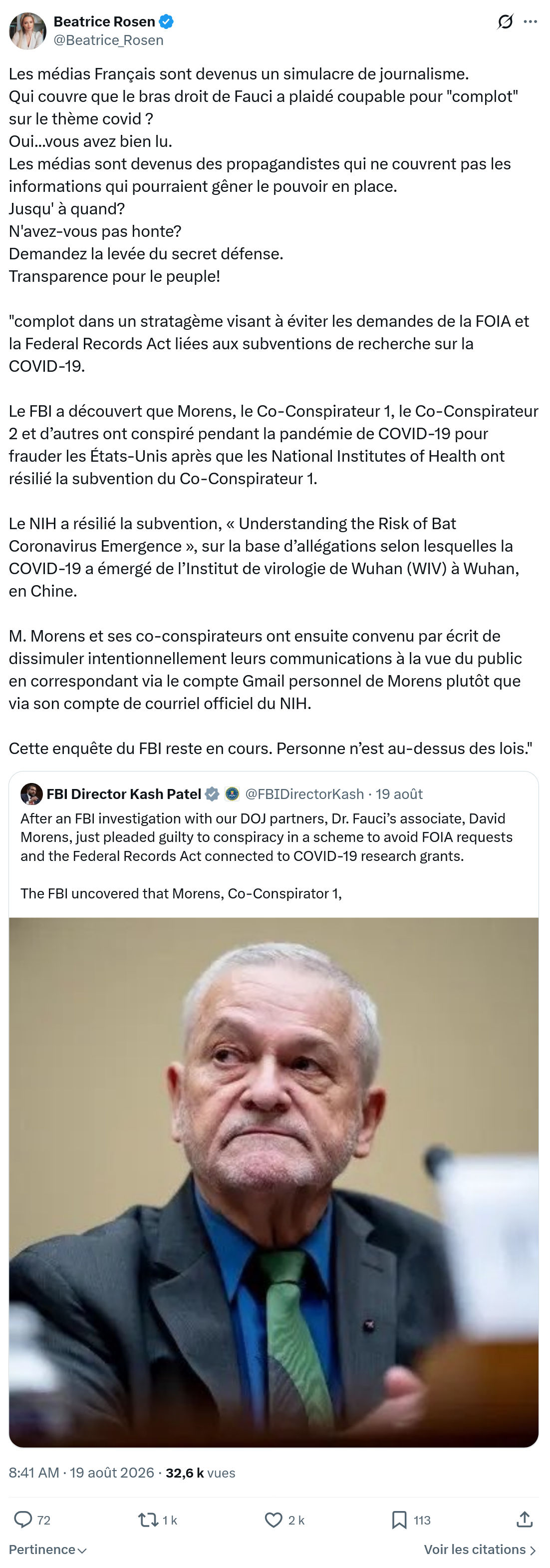 Béatrice Rosen: Les médias Français sont devenus...